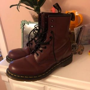 Maroon Doc Marten ladies size 10 OR men’s size 9